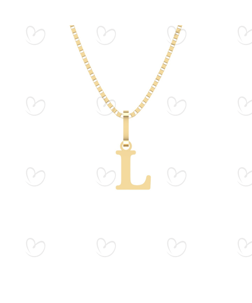 Pingente Letra L Pequena Ouro 18k