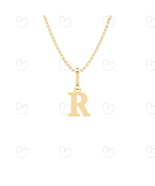 Pingente Letra R Pequena Ouro 18k