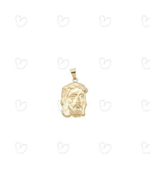 Pingente Face de Cristo 18mm x 12mm Ouro 18k