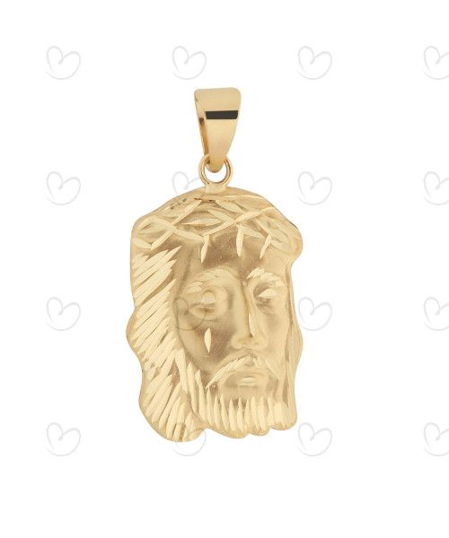 Pingente Face de Cristo 23mm x 16mm Ouro 18k