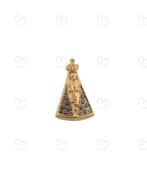 Pingente Nossa Senhora Aparecida 12mm x 7mm Ouro 18k