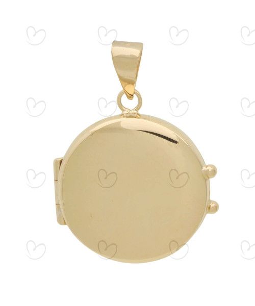 Pingente Relicário Redondo Liso Ouro 18k