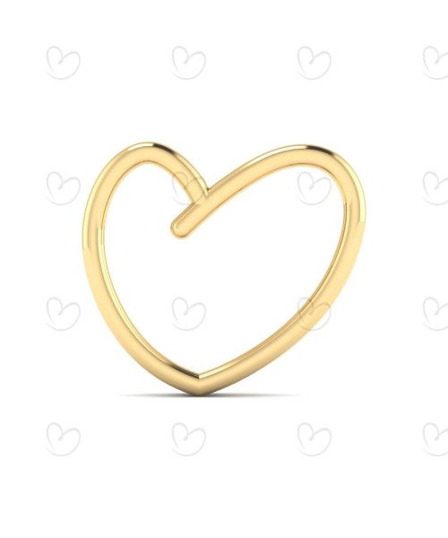 Pingente Coração Fio Duplo Ouro 18k