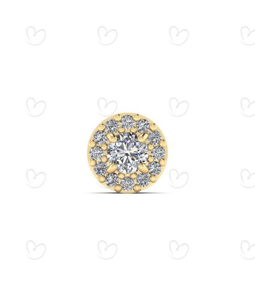 Pingente Solitário Galeria com Zircônias Ouro 18k