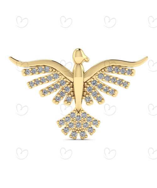 Pingente Espírito Santo Cravejado Ouro 18k