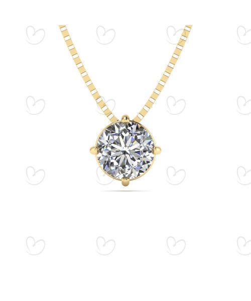 Gargantilha Ponto de Luz 5mm Zircônia Ouro 18k