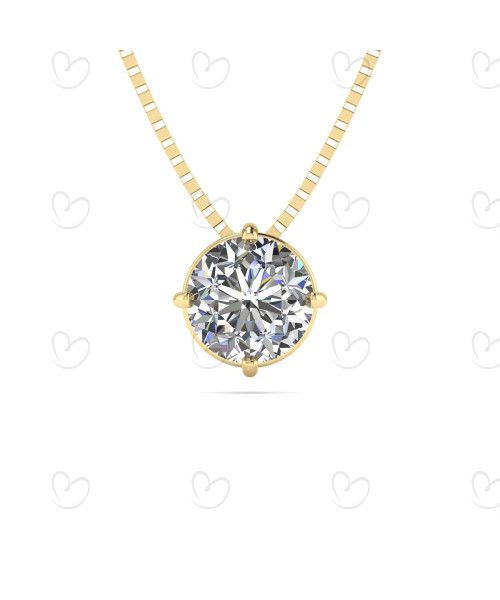 Gargantilha Ponto de Luz com Pedra Natural 5.5mm Ouro 18k