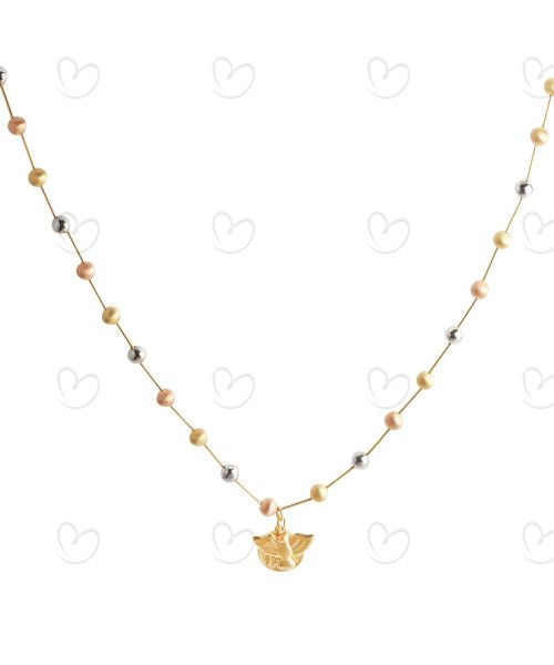 Gargantilha Desatadora de Nós Tricolor 5mm Ouro 18k