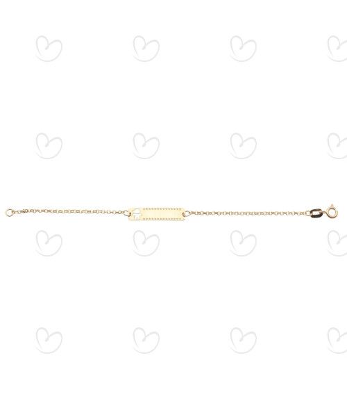 Pulseira Infantil de Plaquinha Menino Vazado Ouro 18k
