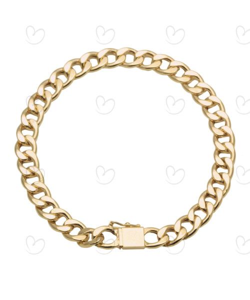 Pulseira Malha Groumet 21,5cm Ouro 18k