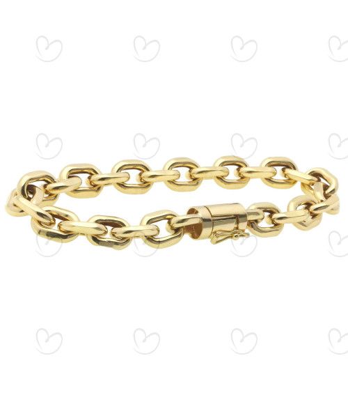 Pulseira Malha Cartier Cadeado 22.5cm Ouro 18k
