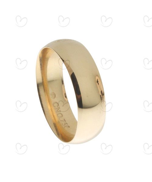 Aliança Comfort Grossa Lisa 6.5mm Ouro 18k