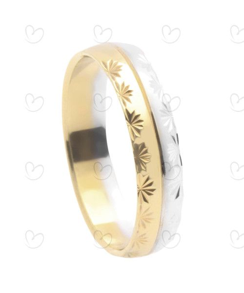 Aliança Comfort Bicolor Ouro 18k