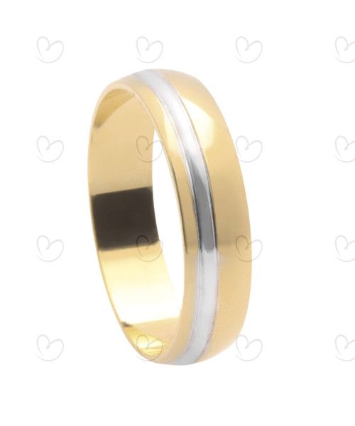 Aliança Comfort com Fio de Ouro Branco Ouro Branco 18k