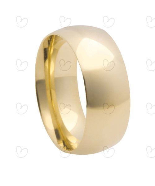 Aliança Redonda 8mm Comfort Ouro 18k