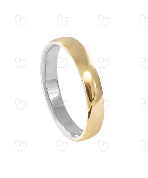 Aliança e Prata 950 Confort 4mm Ouro 18k
