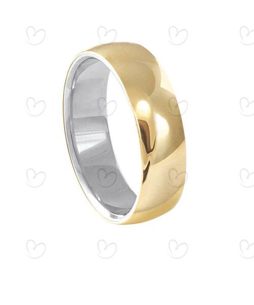 Aliança e Prata 950 Confort 6mm Ouro 18k