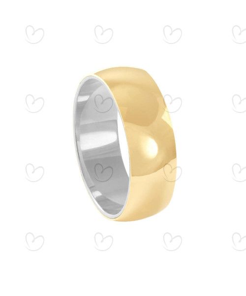 Aliança e Prata 950 Confort 7mm Ouro 18k