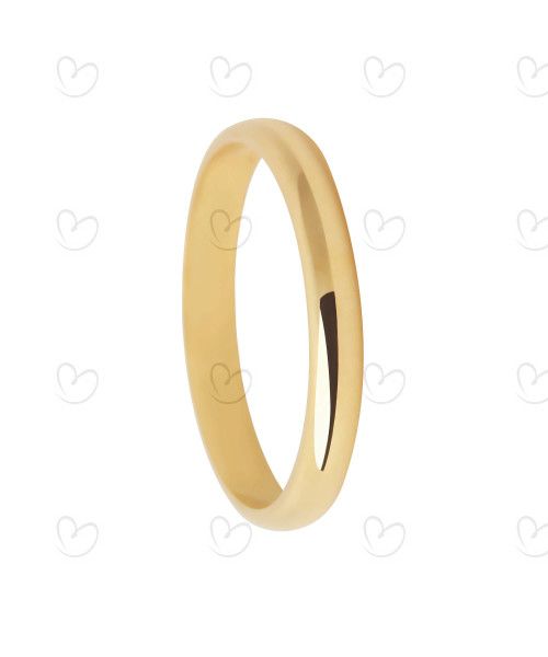 Aliança Soft 3mm Abaulada Lisa Ouro 18k