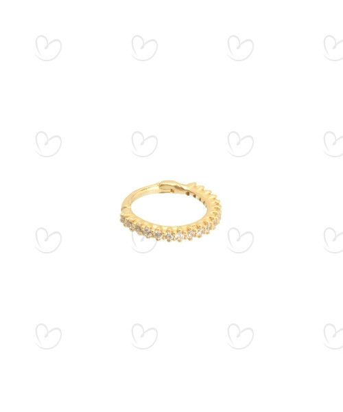 Piercing Argola Redonda Cravejada Ouro 18k
