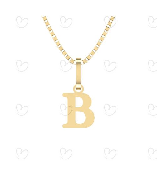 Pingente Letra B Pequena Ouro 18k