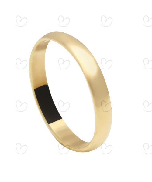 Aliança Abaulada Fina Lisa 3.3mm Ouro 18k