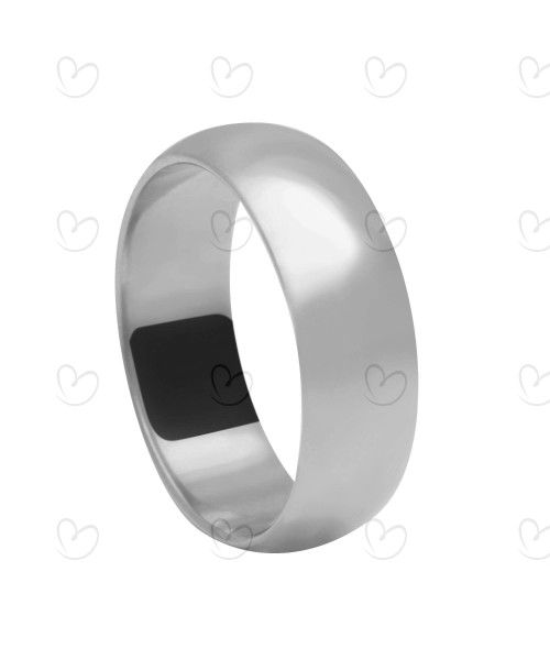 Aliança Aro Grosso Liso 7mm Ouro Branco 18k