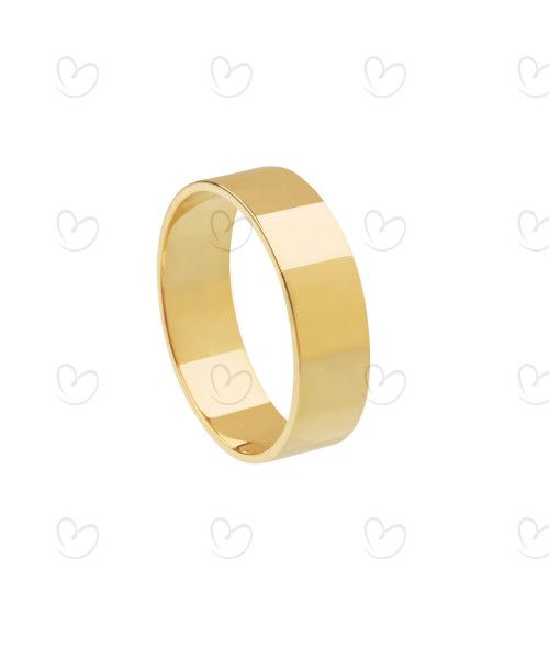 Aliança Reta Lisa 6mm Ouro 18k