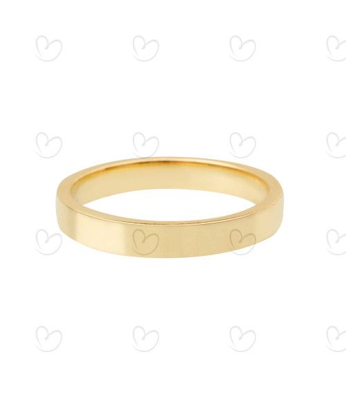 Aliança Quadrada 3.5mm Ouro 18k