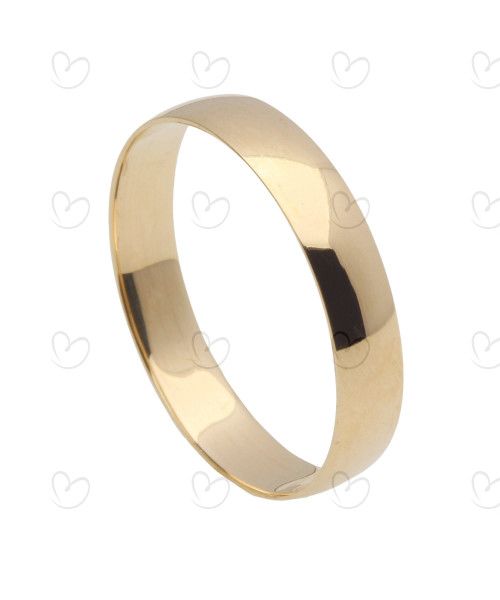 Aliança Abaulada Lisa 3.75mm Ouro 18k
