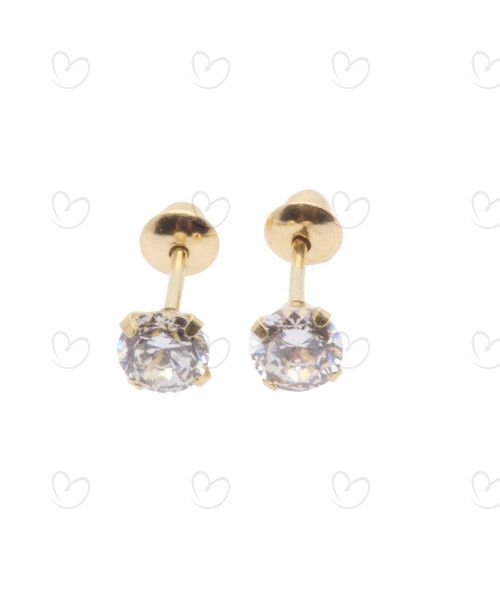 Brinco Baby Zircônia 3.5mm Ouro 18k