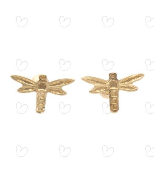 Brinco Baby de Libélula Ouro 18k