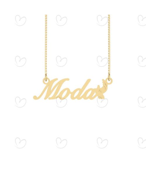 Gargantilha Moda Símbolo Ouro 18k