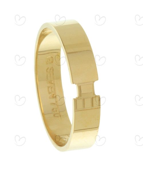 Aliança Reta Grossa Masculina Ouro 18k