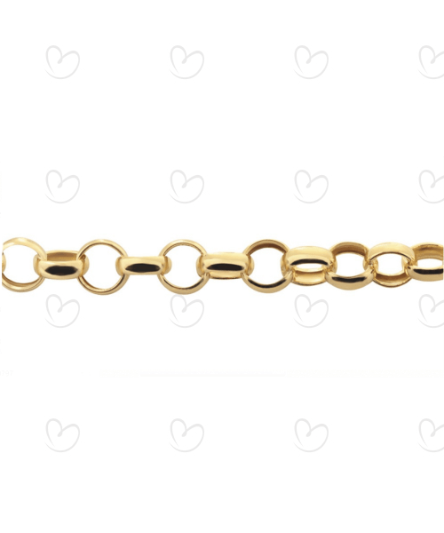Corrente Malha Portuguesa Larga 45cm Ouro 18k