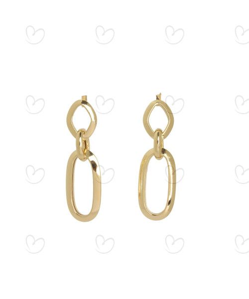 Brinco Oval Esticado Ouro 18k