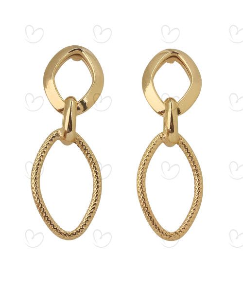 Brinco Elos de Navete Ouro 18k