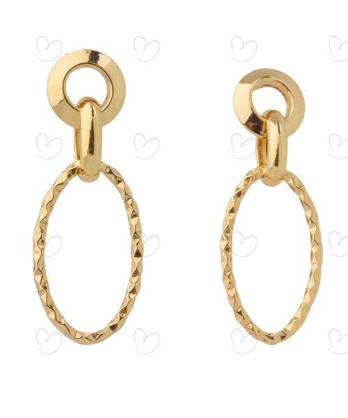 Brinco Elos Navete Pequeno Ouro 18k