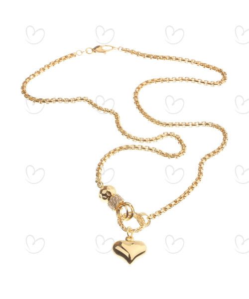 Gargantilha Milano com Pingentes 45cm Ouro 18k