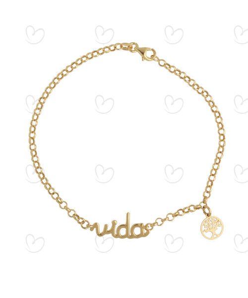 Pulseira Portuguesa Vida Ouro 18k