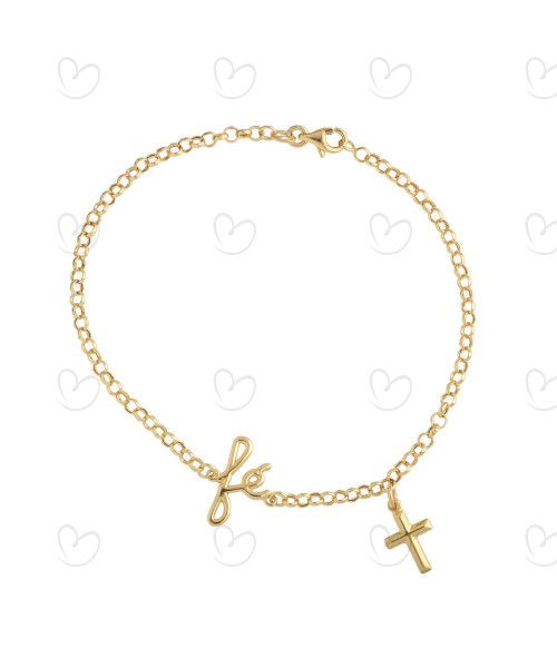 Pulseira Portuguesa Fé Ouro 18k