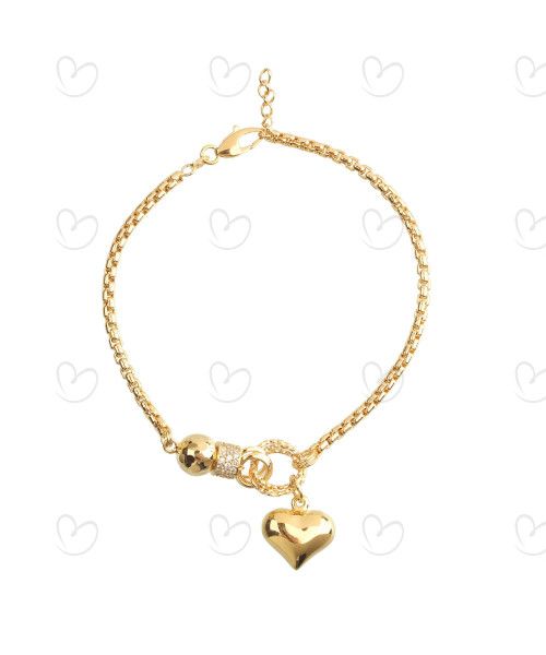 Pulseira Milano com Mix de Pingentes Ouro 18k