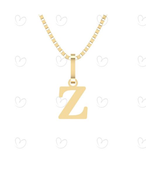 Pingente Letra Z Pequena Ouro 18k