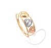 Anel Três Corações Tricolor com Detalhes Diamantado Ouro 18k