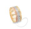 Anel Escrava 8mm Tricolor Reta Diamantada Ouro 18k