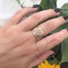 Anel de Coração Tricolor Diamantado Ouro 18k