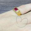 Anel Formatura com Pedra de Zircônia 5x7mm Ouro 18k