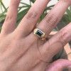Anel Formatura com Pedra de Zircônia 5x7mm Ouro 18k