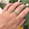 Anel Aro Duplo Tricolor Três Corações Diamantado Ouro 18k
