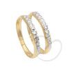 Anel Par de Aparador Diamantado Falsa Pedra Ouro 18k